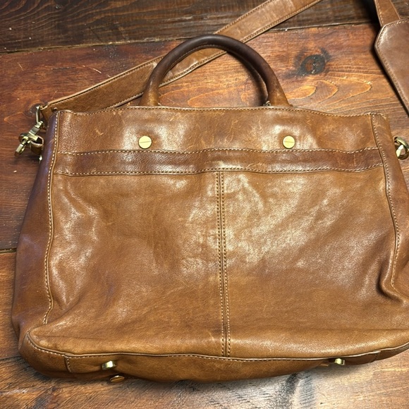 Rachel Zoe Brown Leather Satchel Tote Bag with Detachable Crossbody Strap - Picture 10 of 12